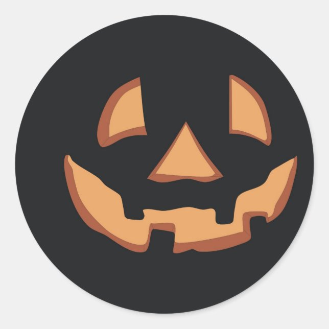 Sticker Rond Face citrouille pour Halloween (Devant)