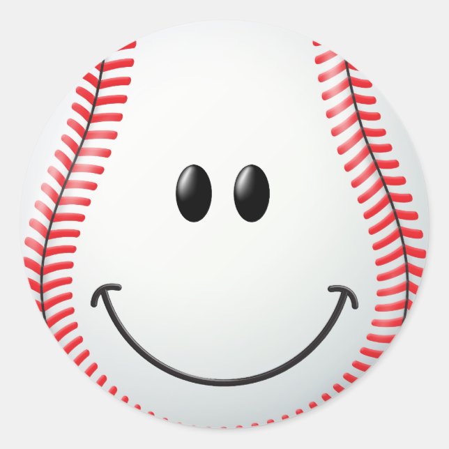 Sticker Rond Face de baseball (Devant)