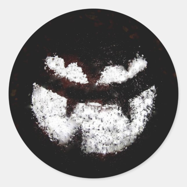 Sticker Rond Face de la lanterne Jack O' (Devant)