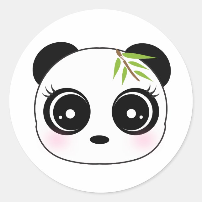 Sticker Rond Face de panda mignonne (Devant)