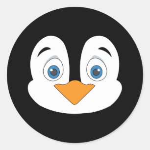 Sticker Rond Face de pingouin mou