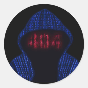 Sticker Rond Face d'erreur Binary 404 Sweat - shirt à capuche 