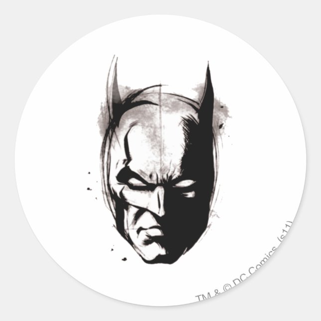 Sticker Rond Face dessinée Batman (Devant)
