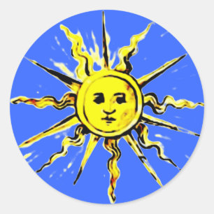Sticker Rond face du soleil - livre perdu de nostradamus