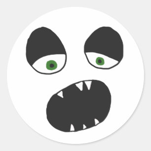 Sticker Rond Face fantôme