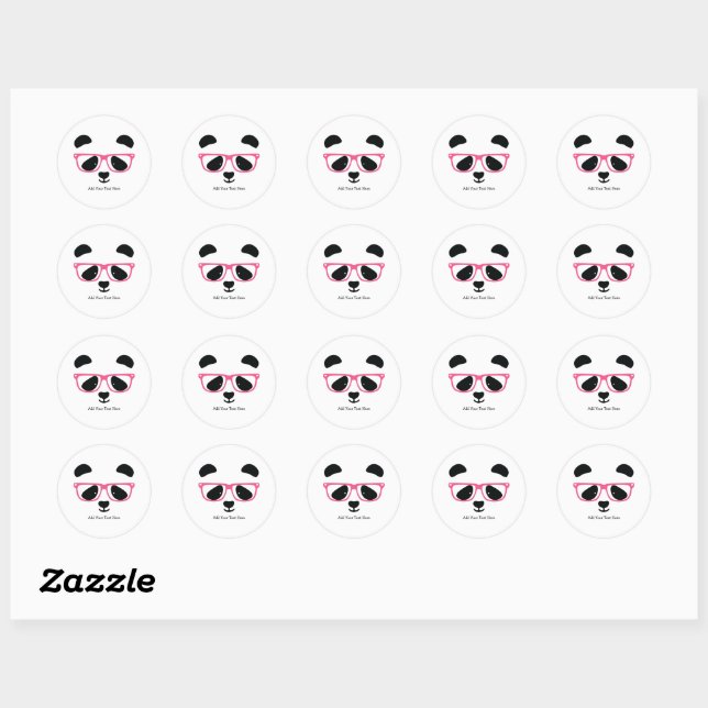 Sticker Rond Face Panda mignonne (Feuille)