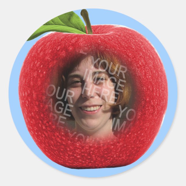 Sticker Rond Face photo personnalisée (Devant)