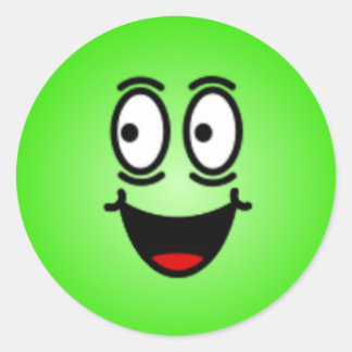 Sticker Rond Face Silly Smiley de luxe