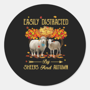 Sticker Rond Facilement Distrait Par Les Bergers Et La Saison A
