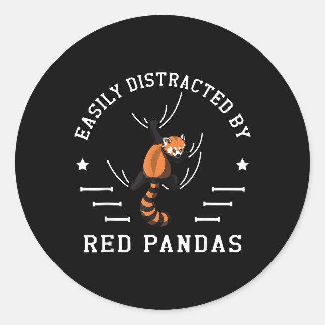Sticker Rond Facilement Distrait Par Red Pandas Animal Animal P (Devant)