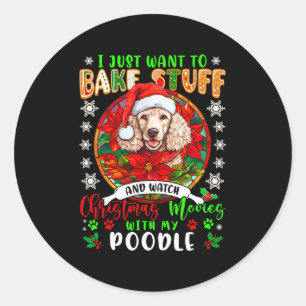 Sticker Rond faire cuire des trucs et regarder des films xmas a