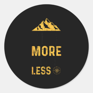 Sticker Rond Faire de la randonnée plus s'inquiéter moins - ran