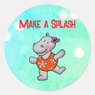 Sticker Rond Faire des éclaboussures Fête d'anniversaire de l'H