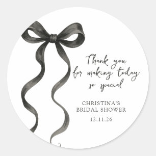Sticker Rond Faire-Des-Nœuds Mariage De Black Bow Enterrement D