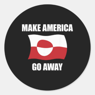 Sticker Rond Faire disparaître l'Amérique - Drapeau du Groenlan
