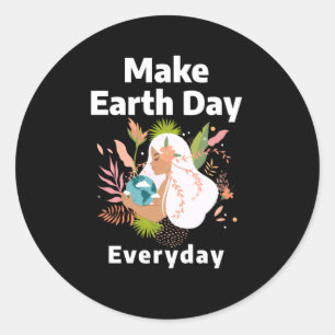 Sticker Rond Faire Jour des terres tous les jours