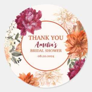 Sticker Rond Faire l'amour aquarelle florale automne Réception 