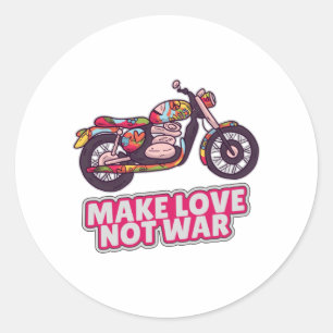 Sticker Rond Faire l'amour pas la guerre