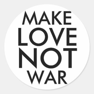 STICKER ROND FAIRE L'AMOUR PAS LA GUERRE