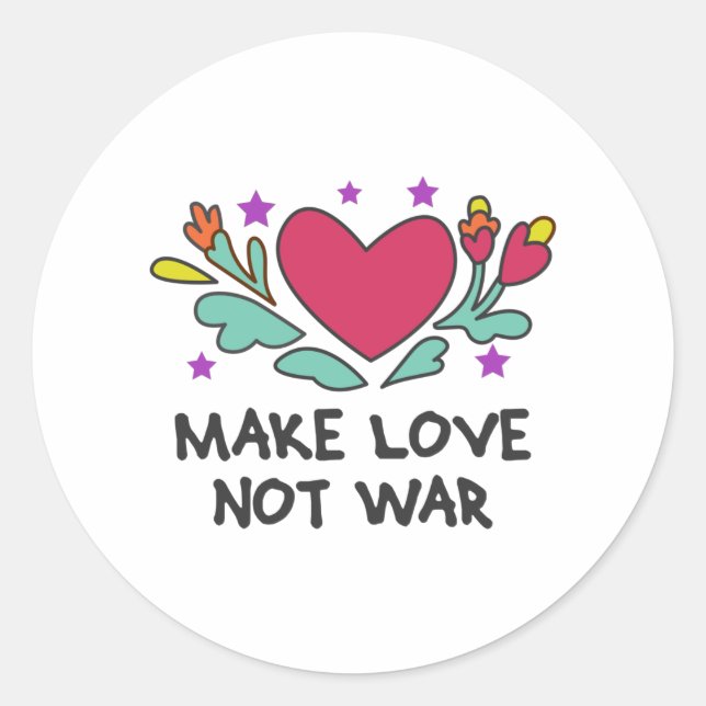Sticker Rond Faire l'amour pas la guerre (Devant)