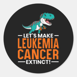 Sticker Rond Faire Leucémie Cancer Dino Dinosaure Dinosaure Ext