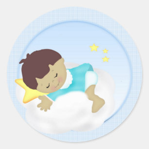 Sticker Rond Faire-part bébé/Magnets de douche