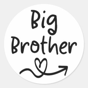 Sticker Rond Faire-part Big Brother   Famille de frères jumelés