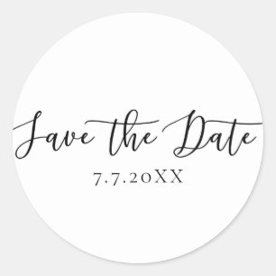 Sticker Rond Faire part de date de sauvegarde de type de script