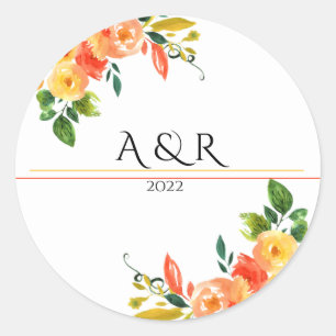 Sticker Rond Faire-part de mariage