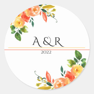 Sticker Rond Faire-part de mariage