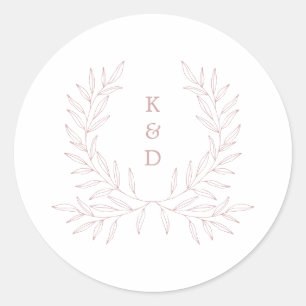 Sticker Rond Faire-part de mariage officiel minimal Laurel K310