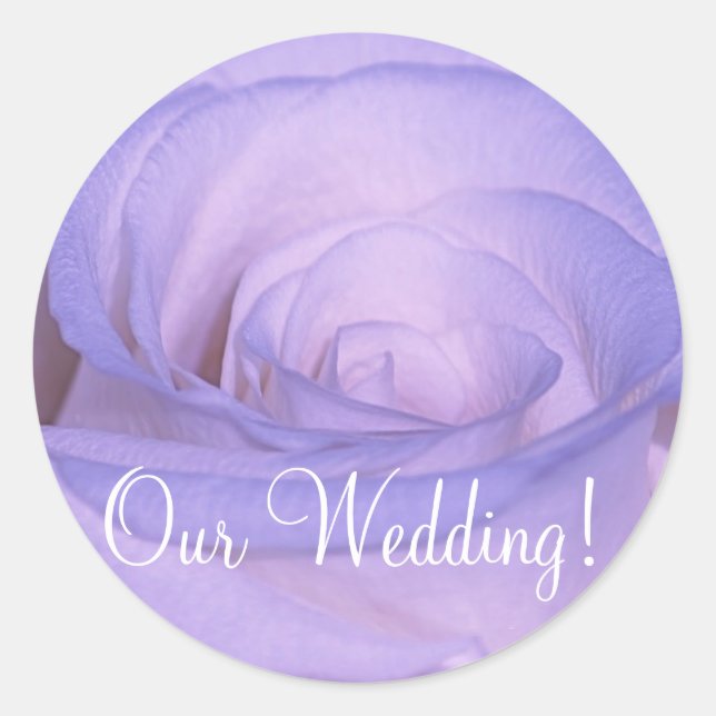 Sticker Rond Faire-part de mariage Seal_Lilac Rose_Notre Mariag (Devant)