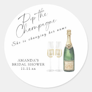 Sticker Rond Faire sauter le Champagne Enterrement de vie de je