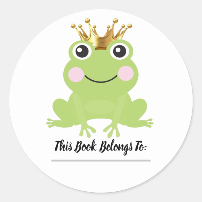 Sticker Rond Fairy conte Storybook Frog Prince Livre personnali (Devant)