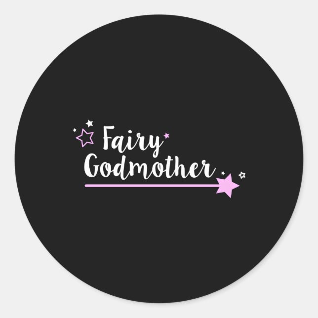 Sticker Rond Fairy Godmère Wand Star Spell Imaginaire (Devant)