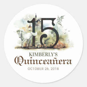 Sticker Rond Fairy Tale Princess Quinceanera