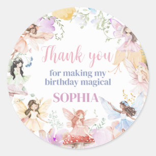 Sticker rond Fairy Whimsical Premier anniversaire