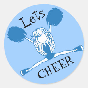 Sticker Rond Faisons honneur au Pom-pom girl bleu