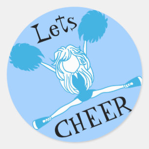 Sticker Rond Faisons honneur au Pom-pom girl bleu