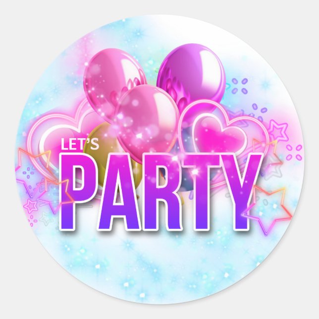 Sticker Rond Faisons la fête ! - (Devant)
