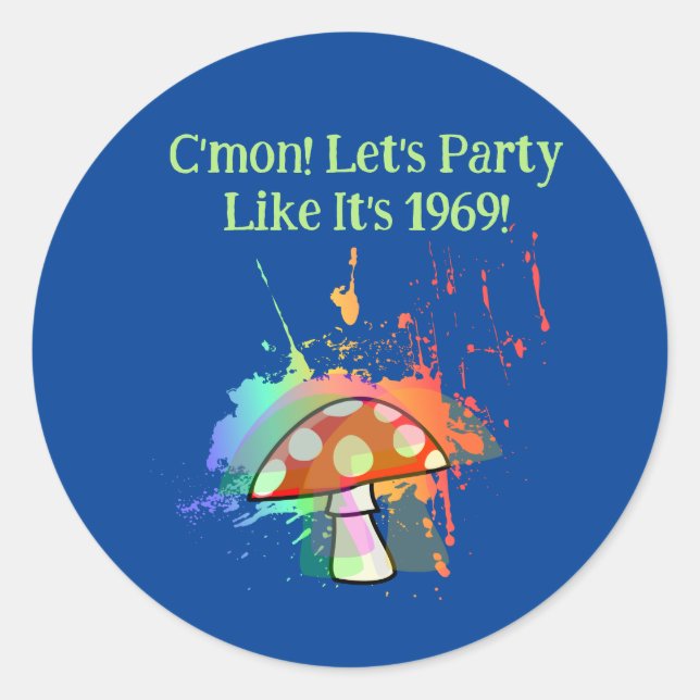 Sticker Rond Faisons la fête comme en 1969 ! (Devant)