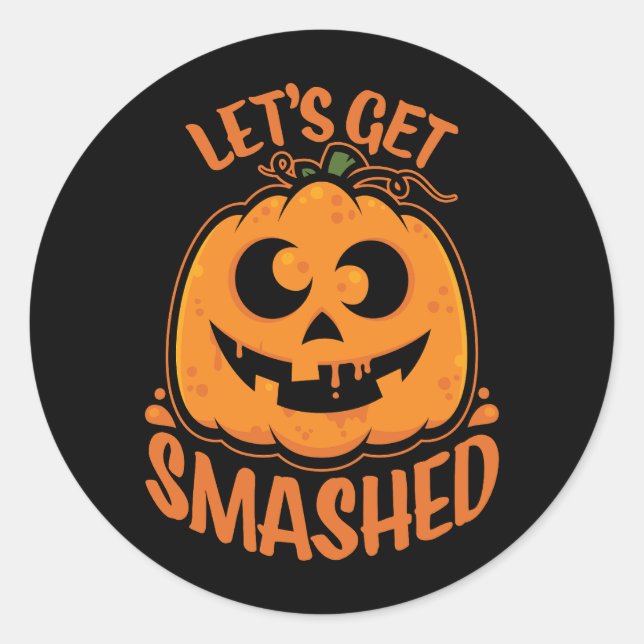 Sticker Rond Faisons tomber Tipsy Halloween Jack-O’-Lantern (Devant)