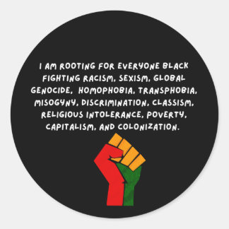 Sticker Rond Faisons tous bloc pour la communauté Noire - Fiert