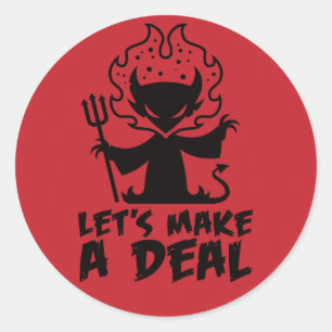 Sticker Rond Faisons un accord avec le diable