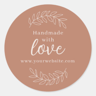 Sticker Rond Fait à la main Avec amour petite entreprise