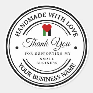 Sticker Rond fait à la main avec amour   Soutien à la Palestine