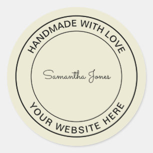Sticker Rond Fait à la main avec l'Aimer Craft do-it-yourself C