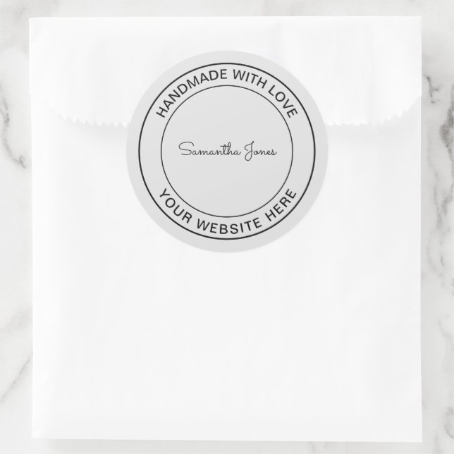 Sticker Rond Fait à la main avec l'Aimer Craft do-it-yourself C (Sac)