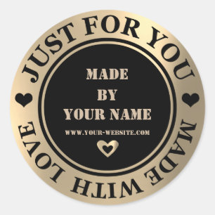 Sticker Rond Fait à la main juste pour vous fait l'amour Foxier