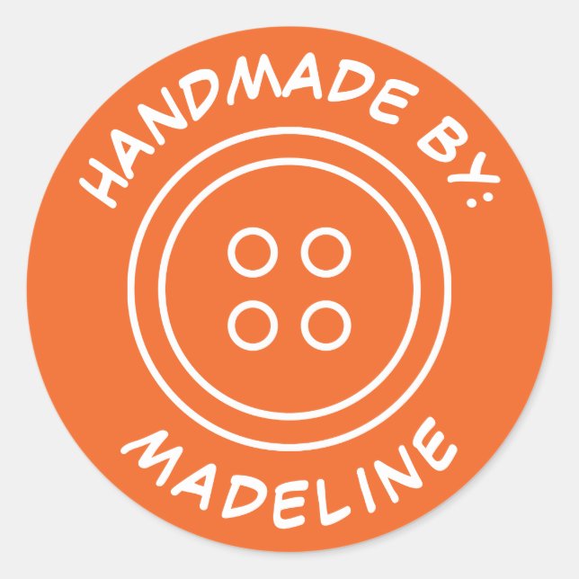 Sticker Rond Fait à la main par | Ajouter Votre Nom (Devant)